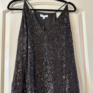 Gianni Bini Black Sequin Top, Sz Small